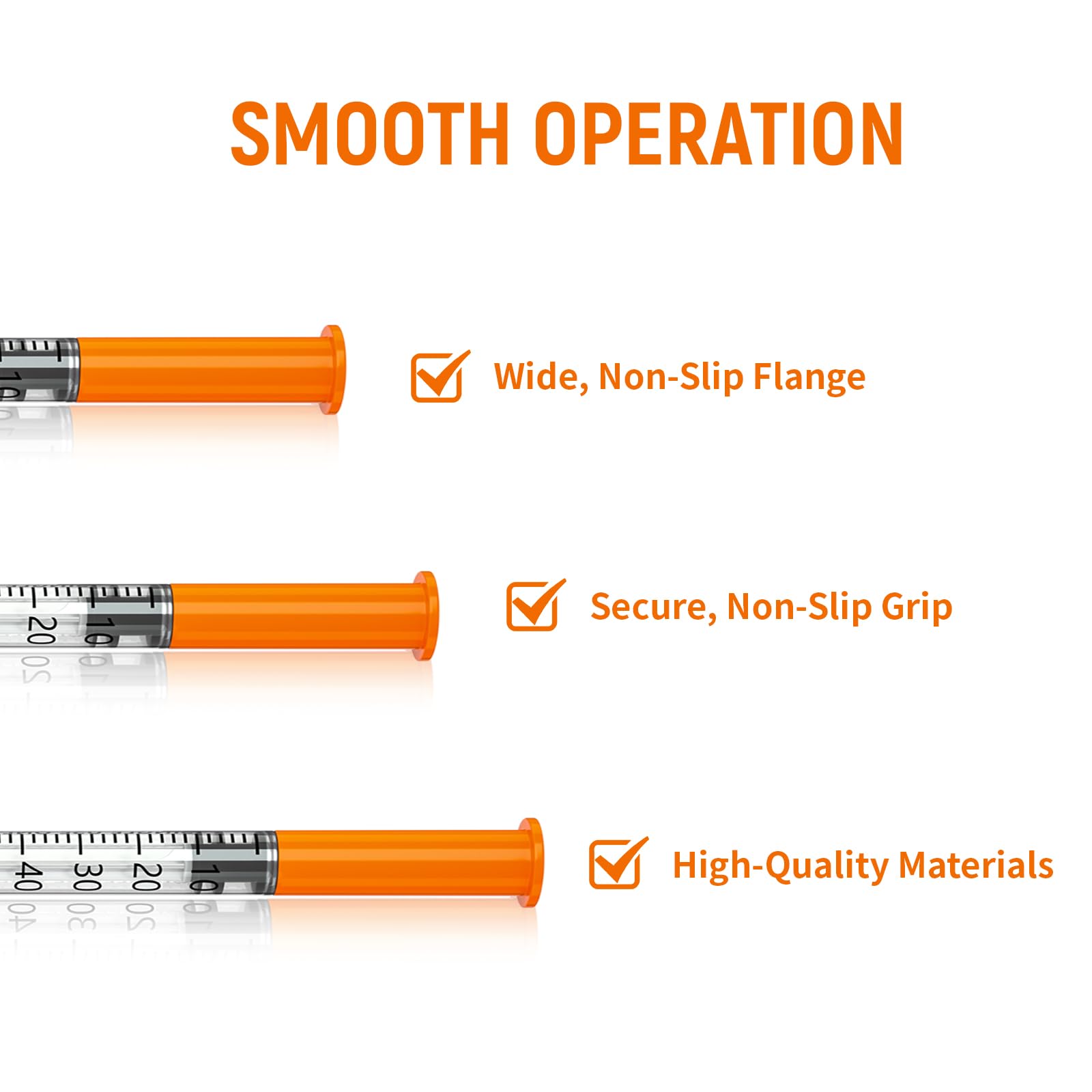 KOLHOFFR U-100 syringe featuring leak-proof plunger for reliable dispensing