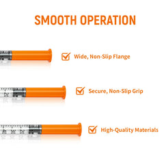 KOLHOFFR U-100 syringe featuring leak-proof plunger for reliable dispensing