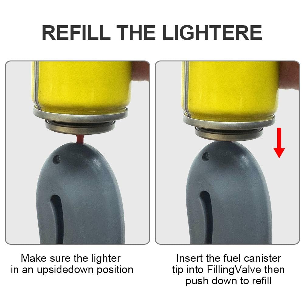 KOLIFEGOODS long lighter easy refill with compatible long-stem butane.