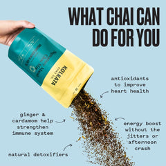 Kolkata Chai Co spices like cardamom and cinnamon for cozy warmth.