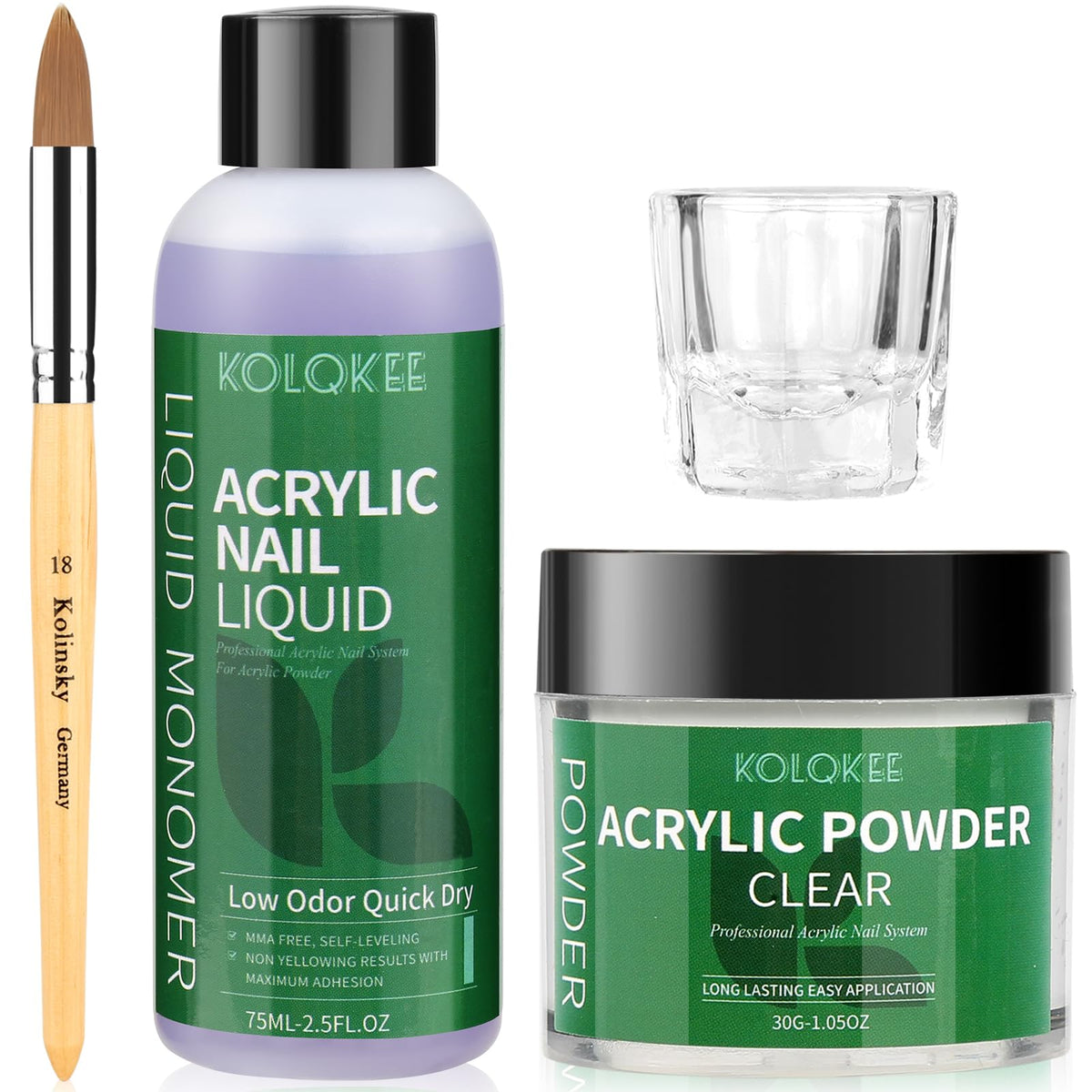 Kolqkee acrylic kit contents for home salon nails with all essential tools