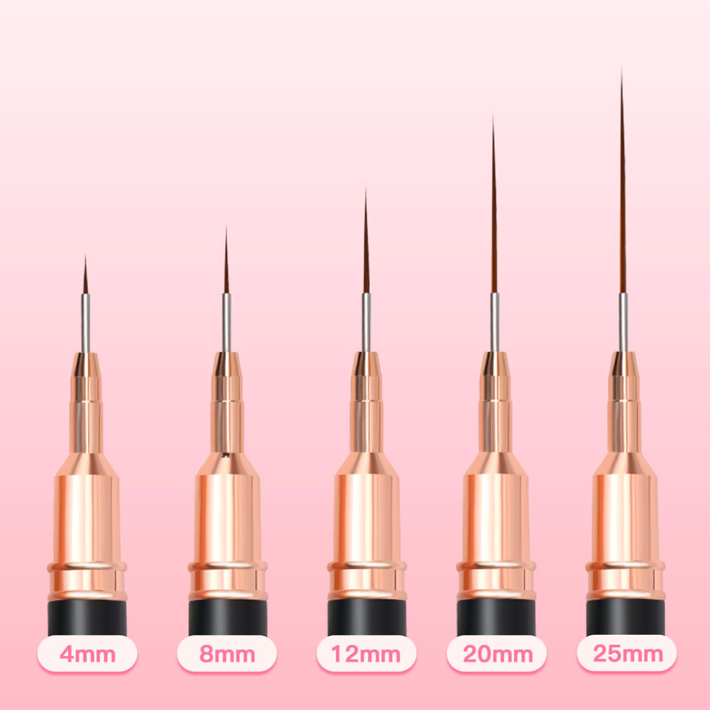 Komall Metallic Nail Art Brushes 20mm for longer strokes and elegant line work on nails.