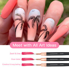 Komall Metallic Nail Art Brushes 8mm for clean, delicate detailing in gel or acrylic art.