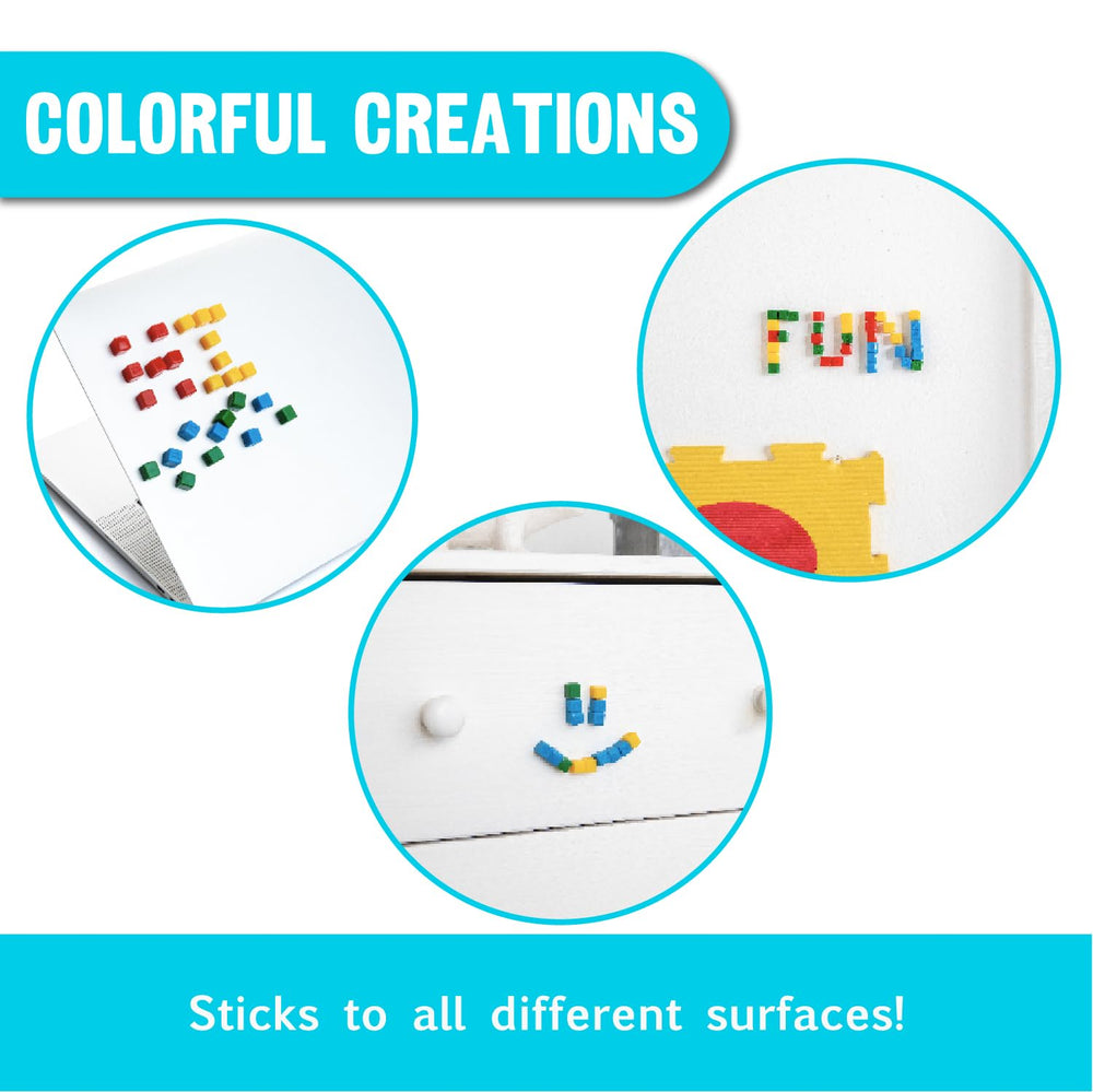 StickiKubes are washable for reuse after messy playtime.