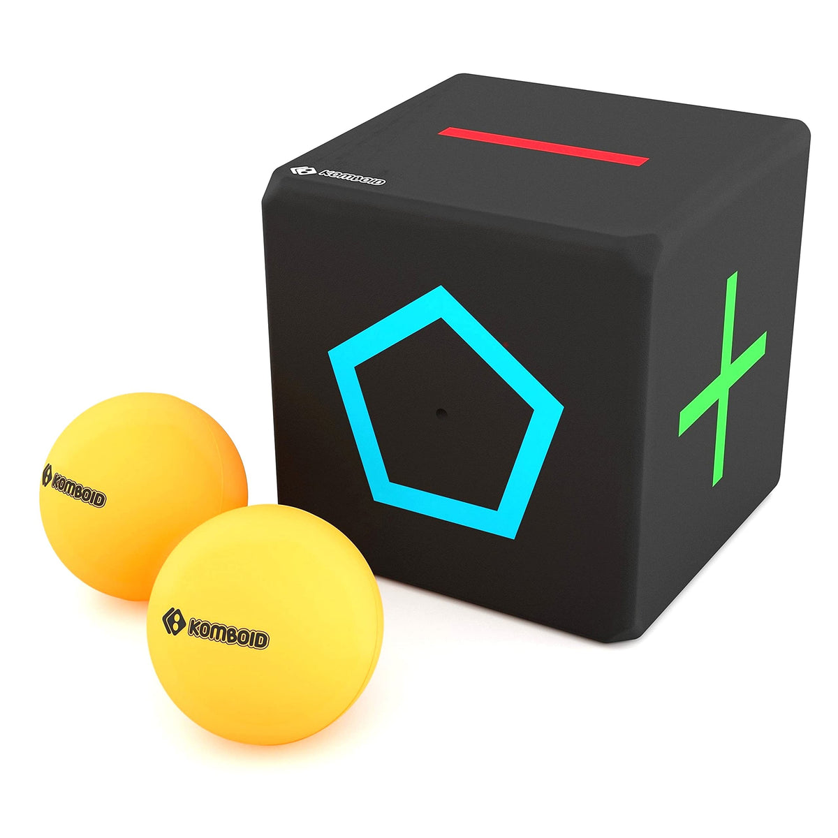 KOMBOID cube bounce action improves hand-eye coordination during play.
