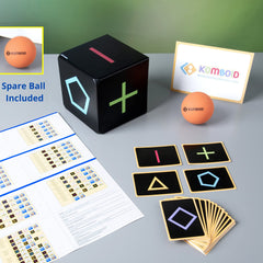 KOMBOID instruction cards and spare ball support extended play.