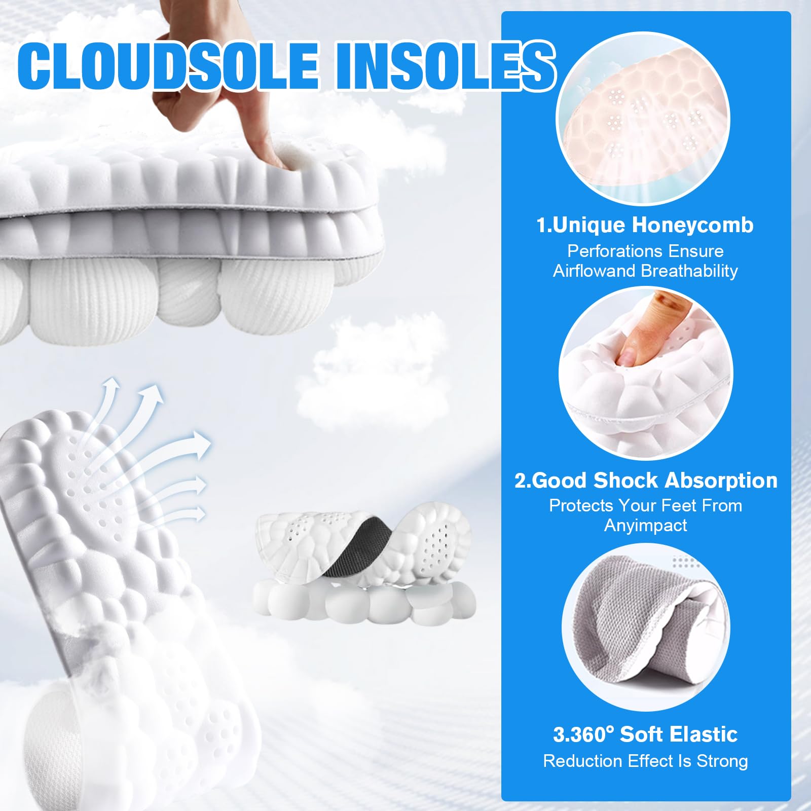 Konenbra honeycomb breathable design promotes airflow and drier feet
