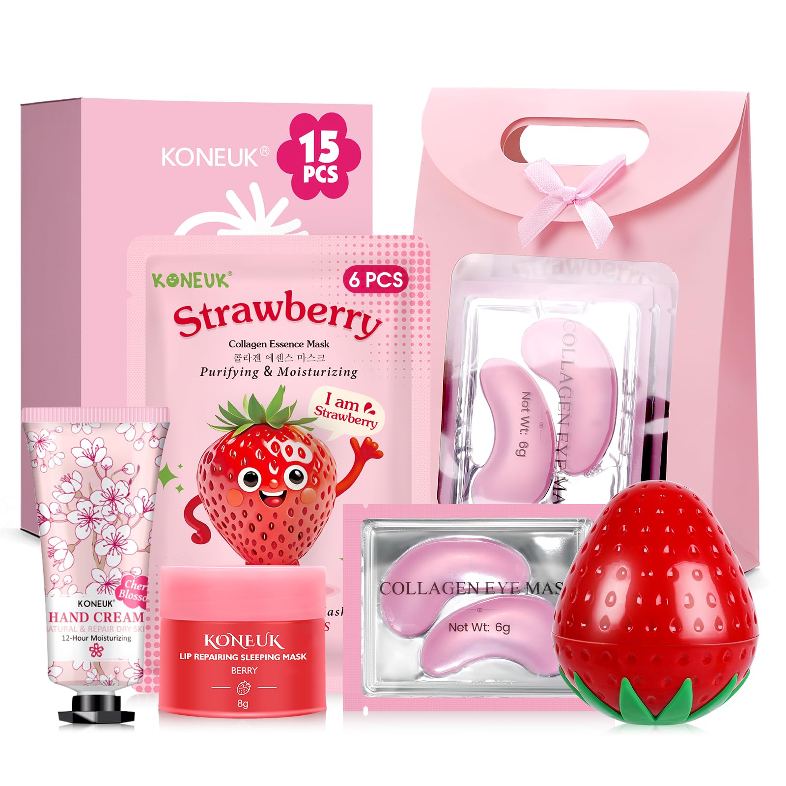 KONEUK 15-pack skincare gift set box, ideal for gifting and everyday self-care.