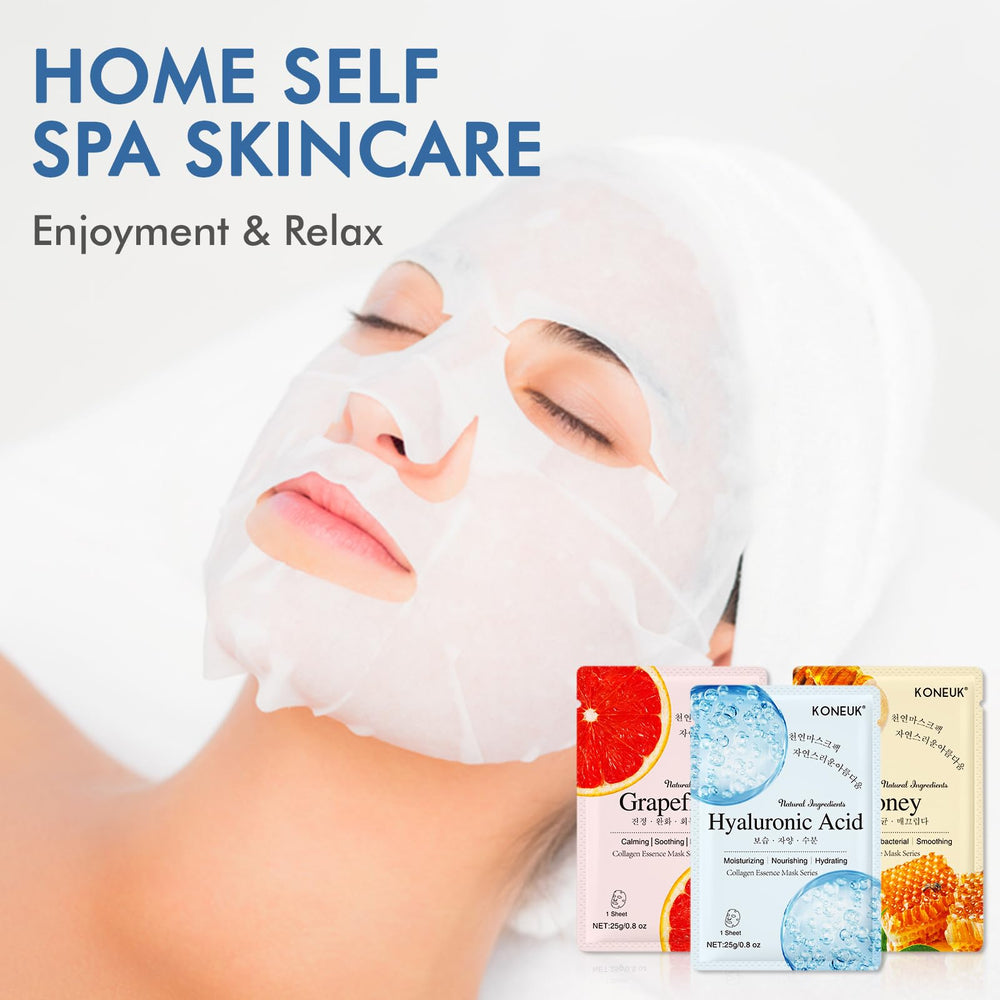 KONEUK collagen face mask chamomile calms and relaxes stressed skin.