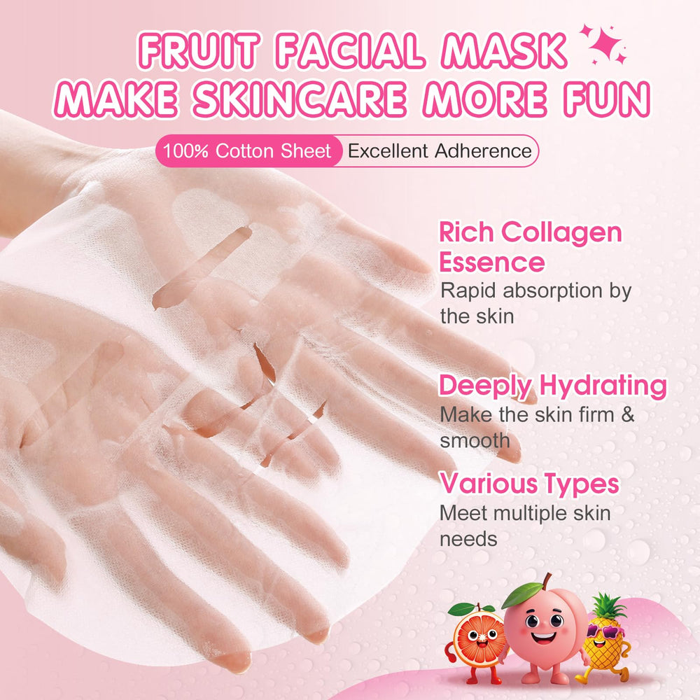 KONEUK 9-pack pineapple mask, cheerful design for teen spa moments and hydration.