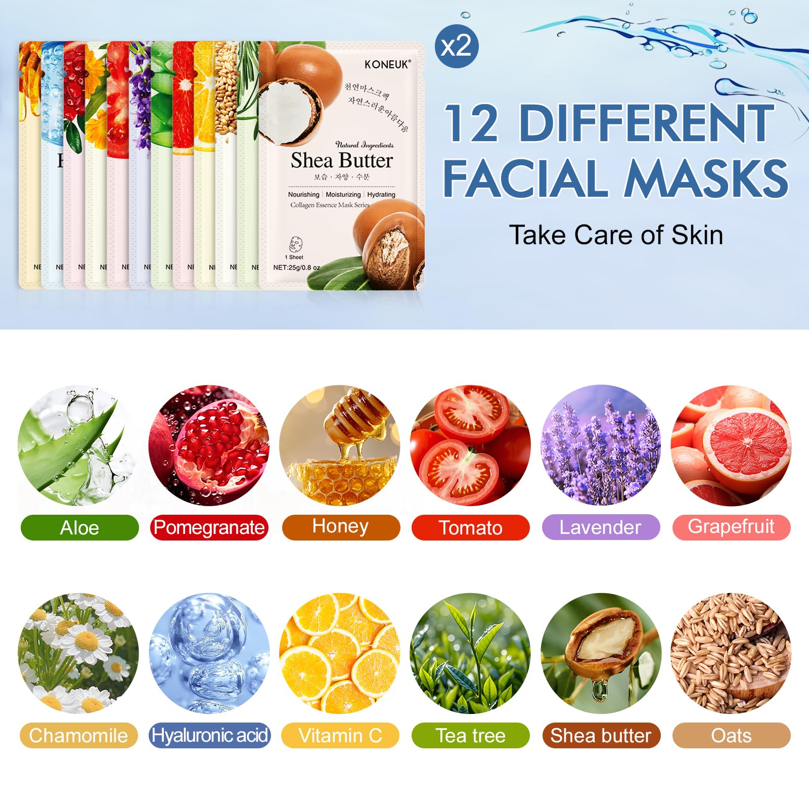 KONEUK bulk face mask gift set ideal for spa parties and gifting.
