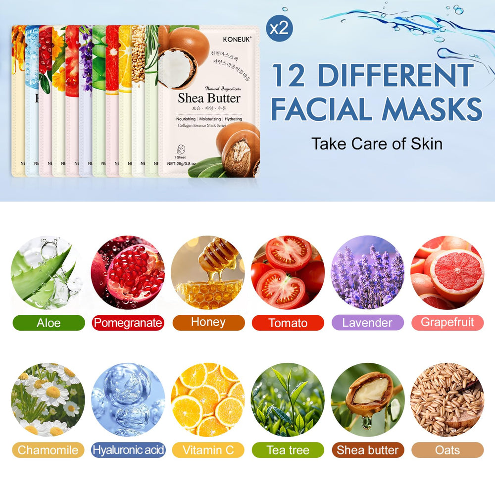 KONEUK bulk face mask gift set ideal for spa parties and gifting.