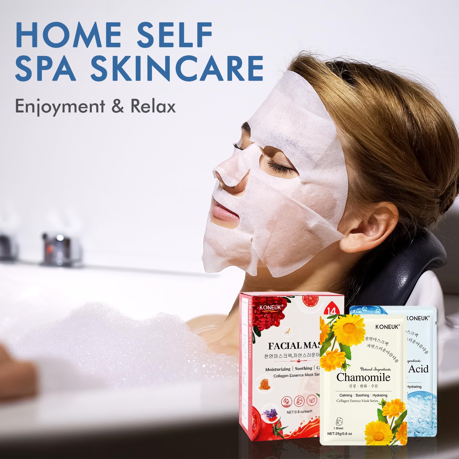 KONEUK how-to-apply mask demonstrates quick at-home spa routine.