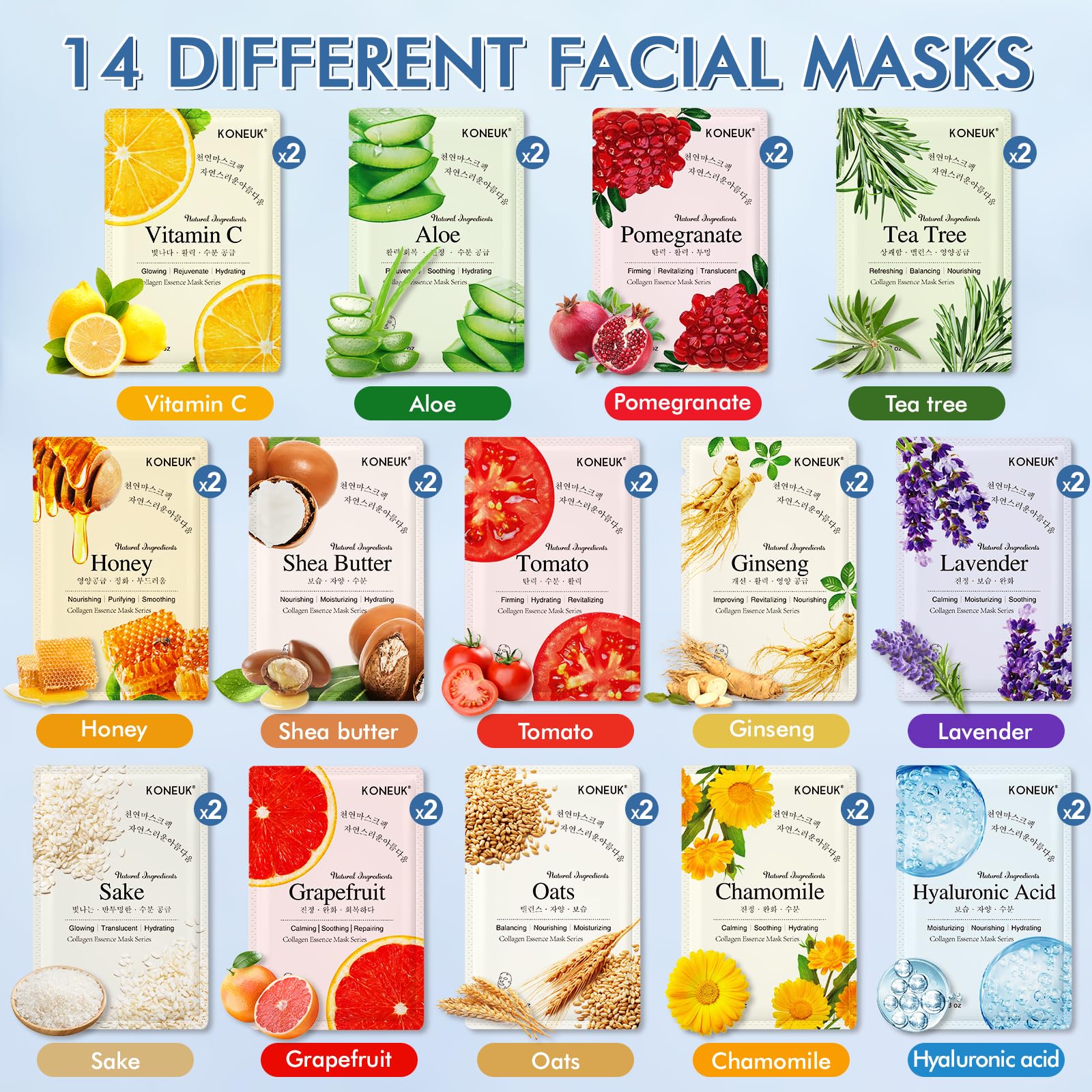 KONEUK masks suitable for sensitive skin with gentle hydration