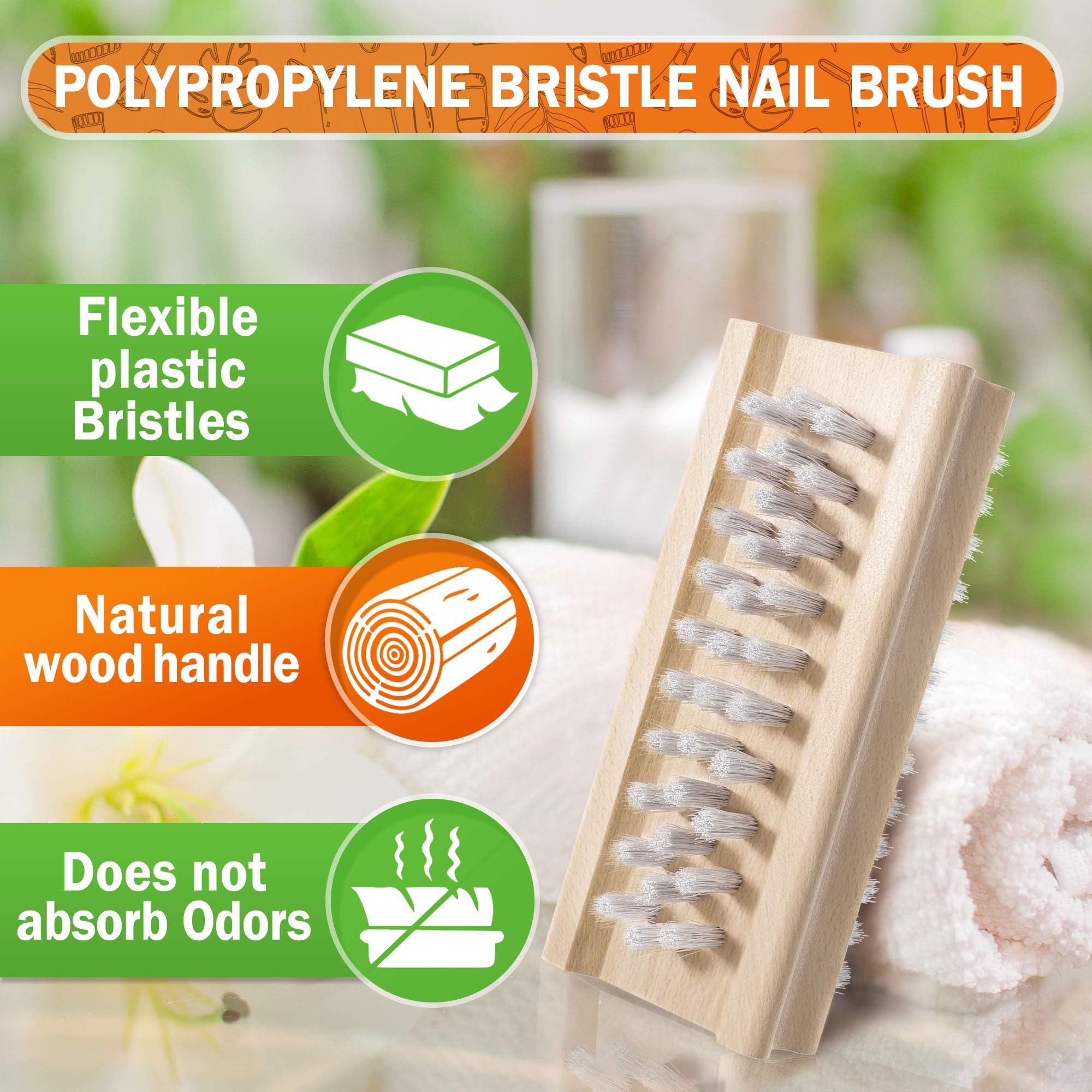 KONEX dual-fiber bristles nail brush designed for deep cleaning under nails