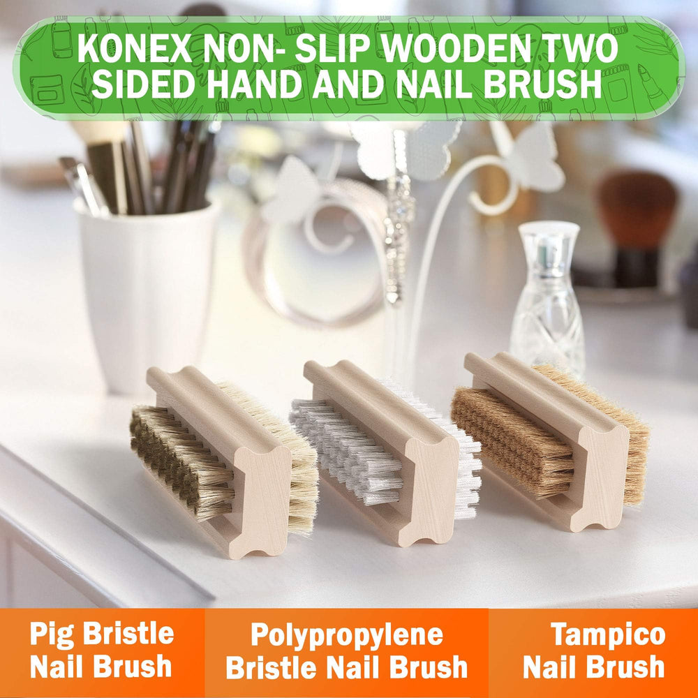 KONEX molded wooden grip brush ideal for DIY cleaning and scrubbing