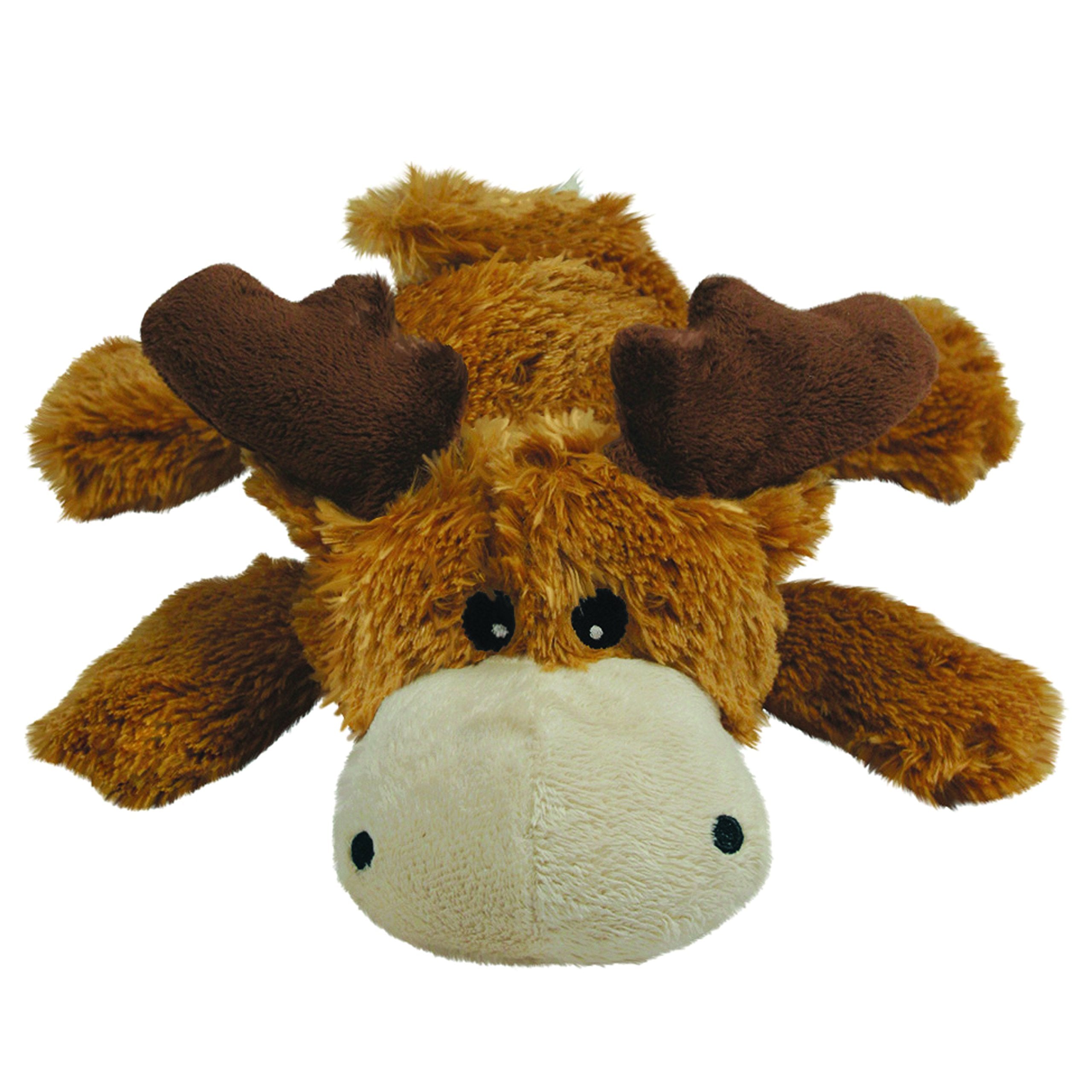 KONG Cozie Marvin Moose close-up with squeaker for interactive play.