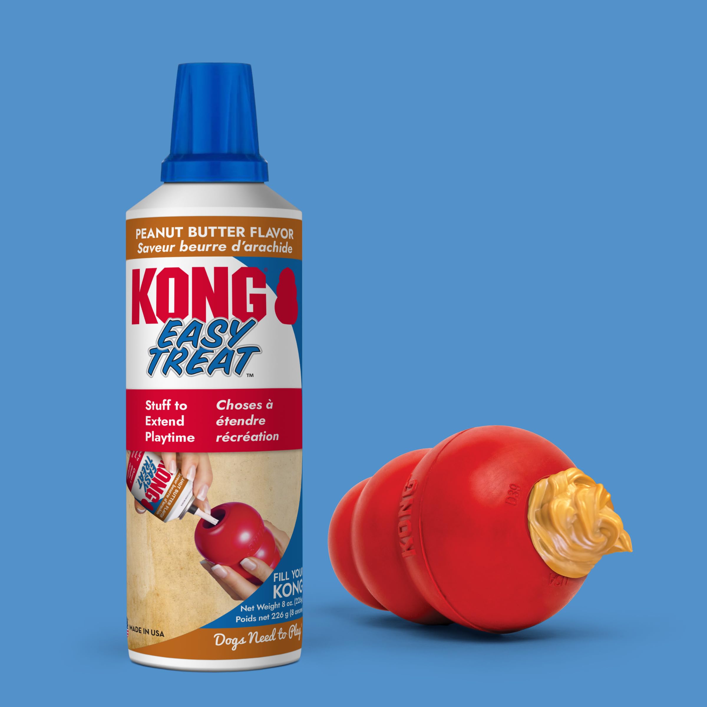 Close-up of KONG Easy Treat nozzle for precise, mess-free stuffing.