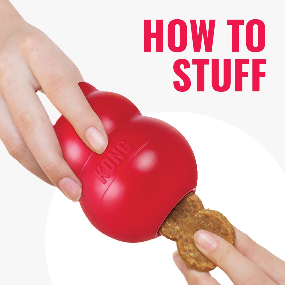 KONG Jerky Chicken md/lg 5 oz Pack-2 dense chewy texture close-up for play.