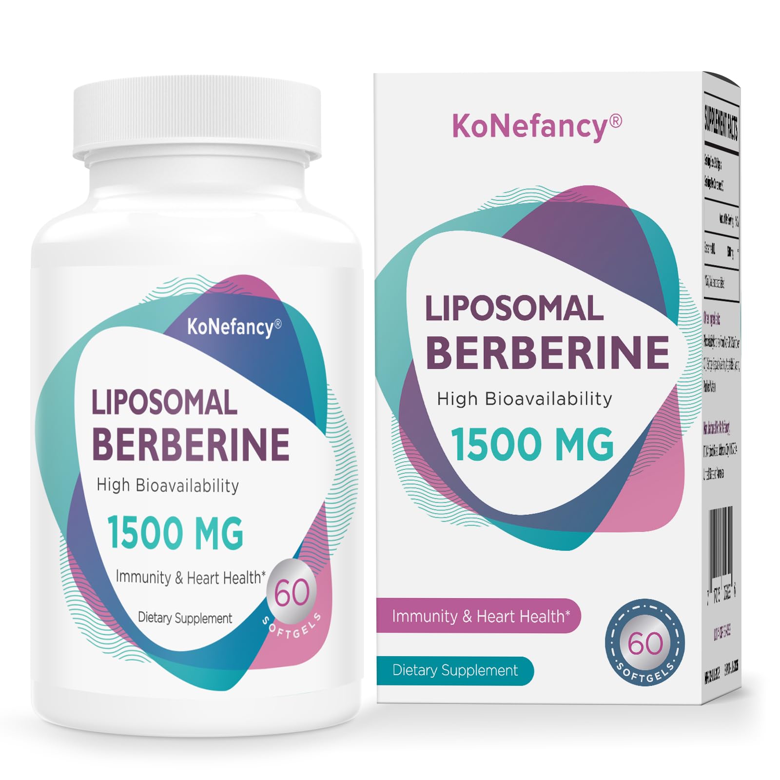 KoNefancy Berberine HCL 1500mg bottle for daily wellness and easy dosing.