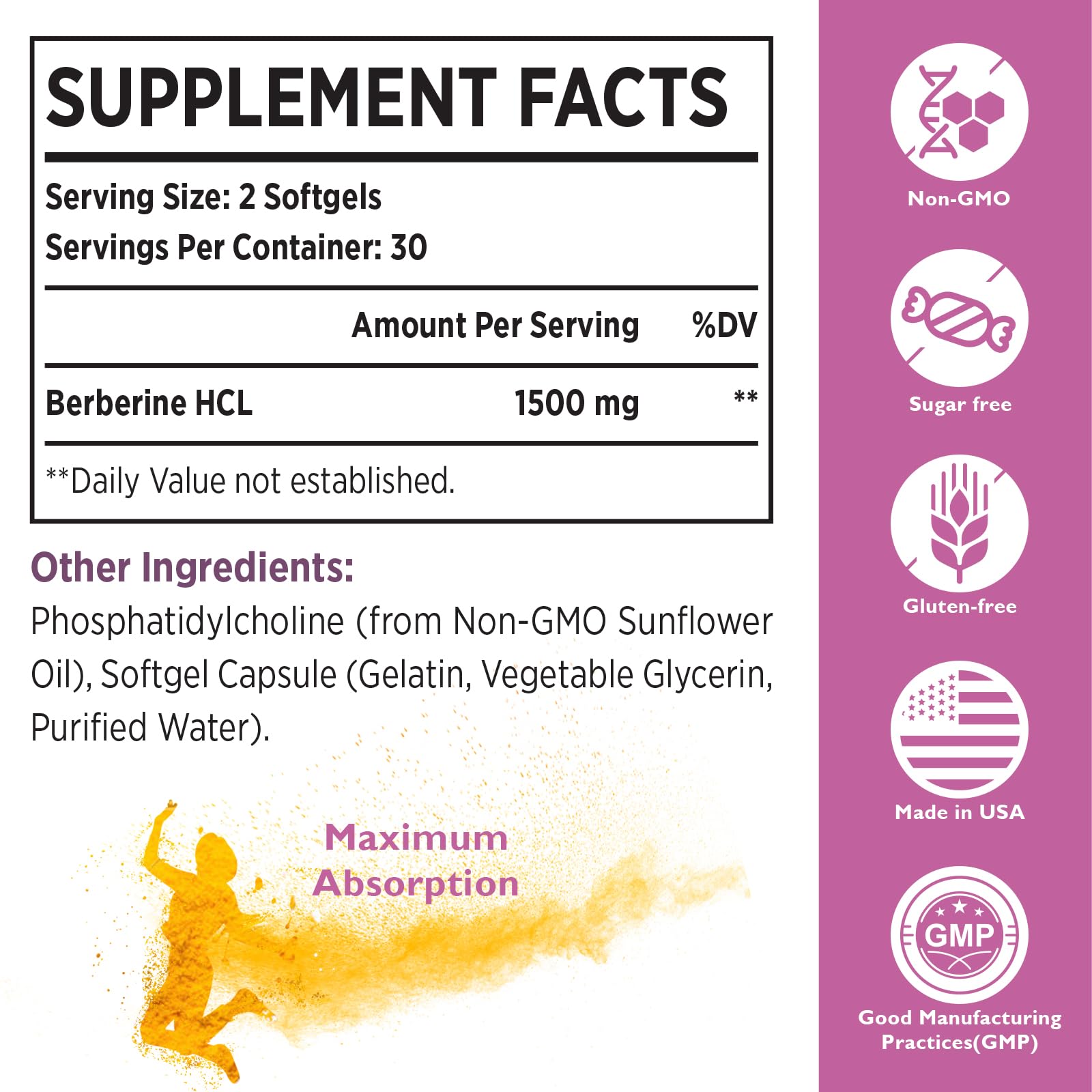 KoNefancy sugar-free gluten-free label emphasizing clean ingredients.