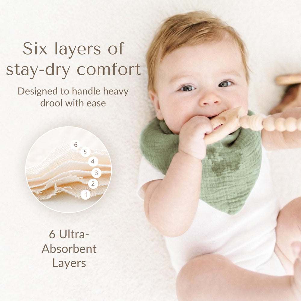 Konssy baby bibs are machine washable for convenient care and longevity.