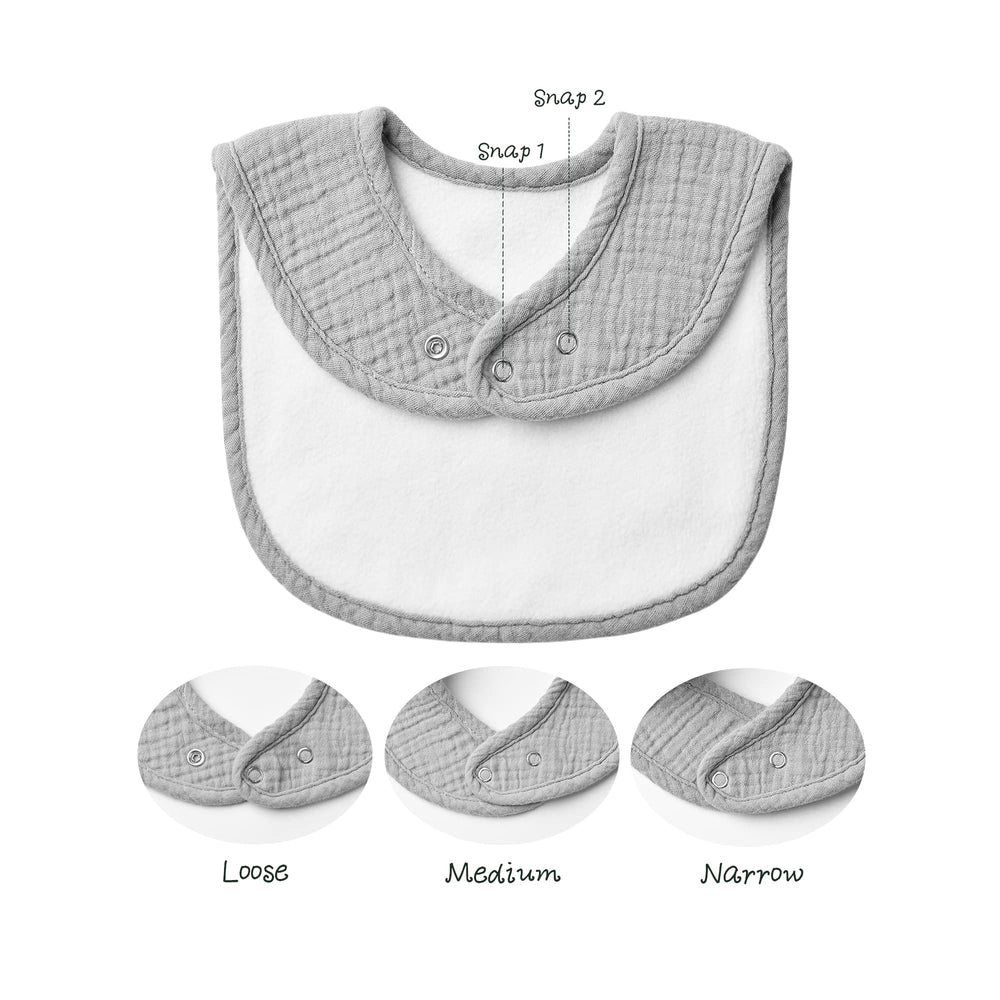 Konssy bib back shows comfort fleece for gentle touch on skin.