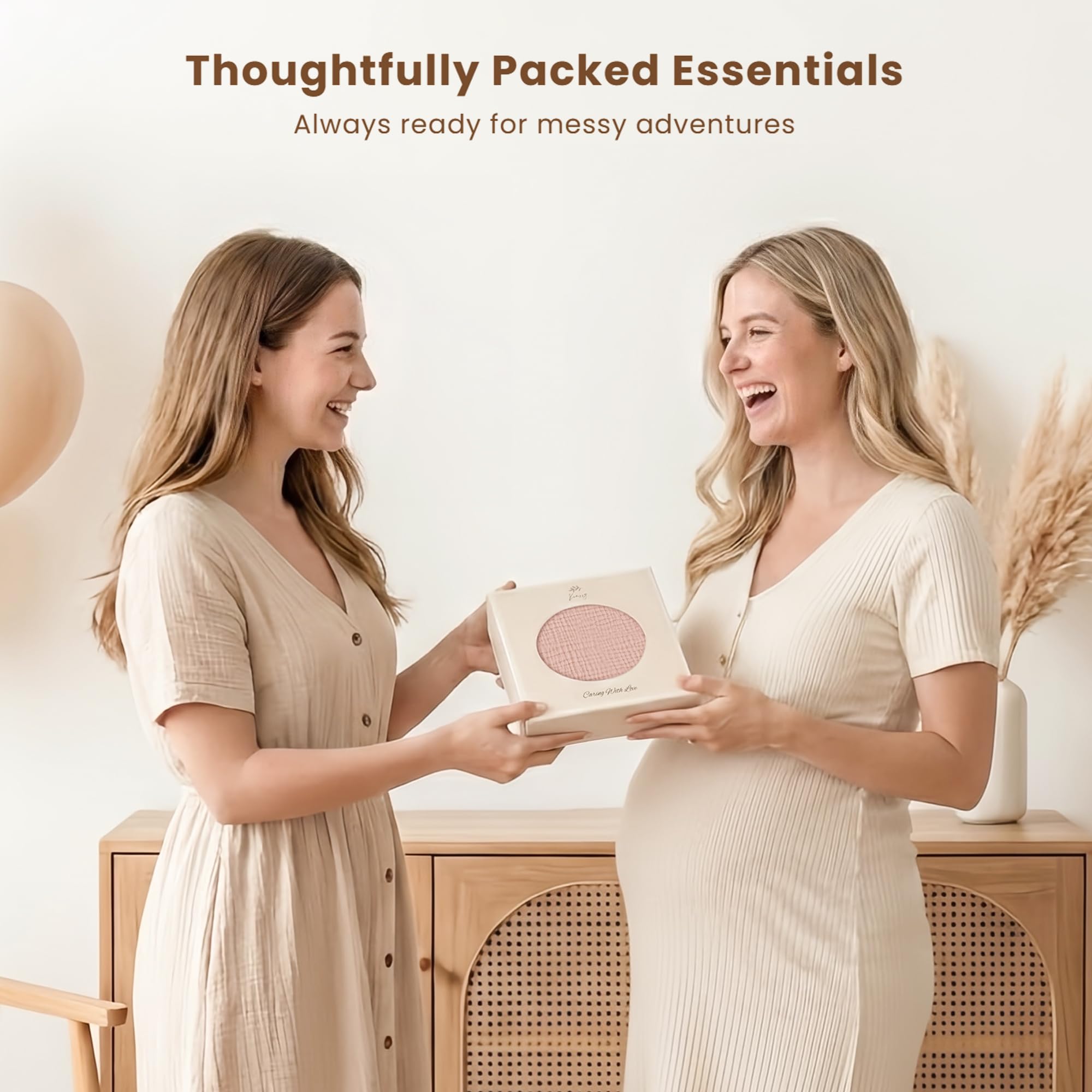Konssy gift-ready packaging makes a thoughtful baby shower present.