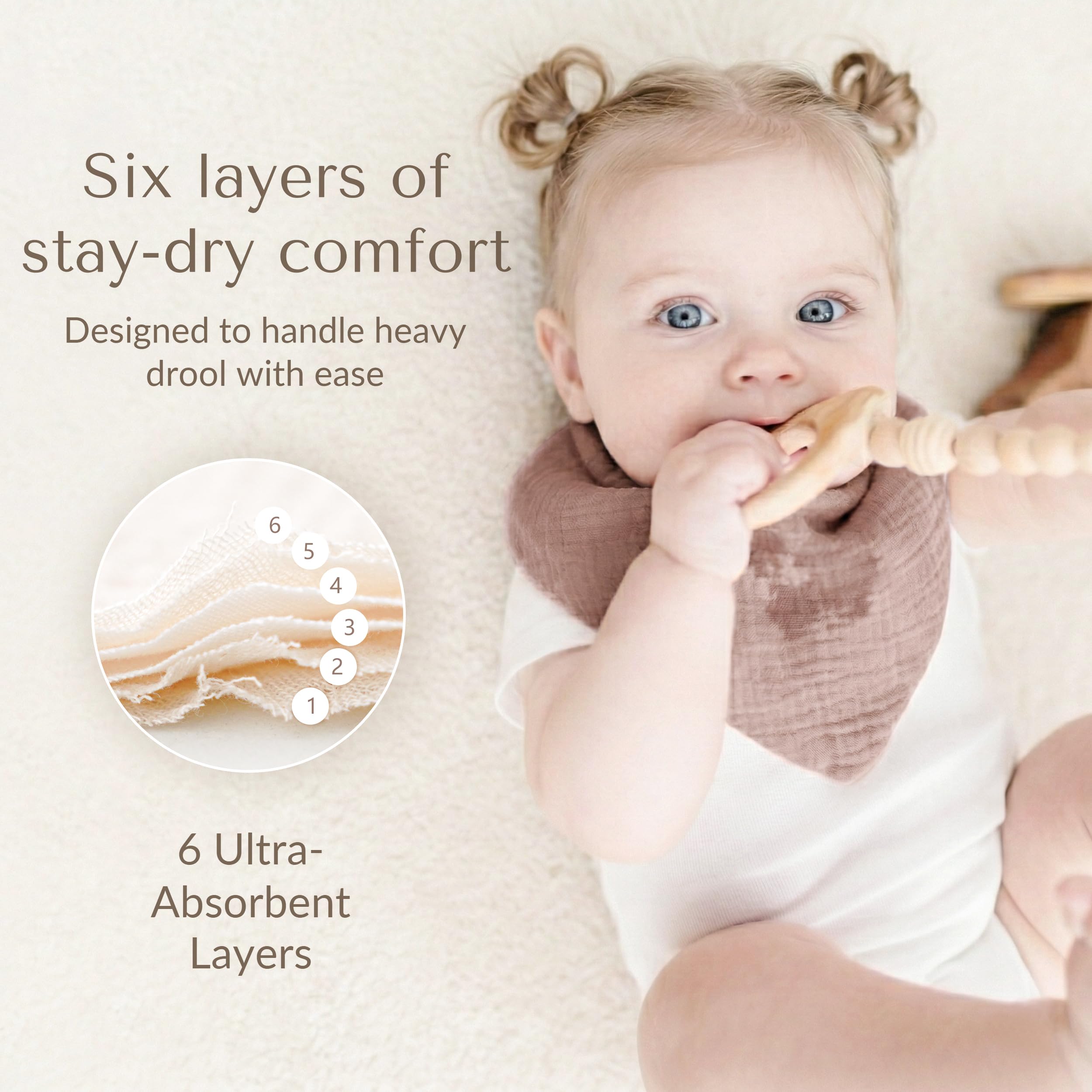 Konssy Muslin Baby Bibs – machine washable for busy parents