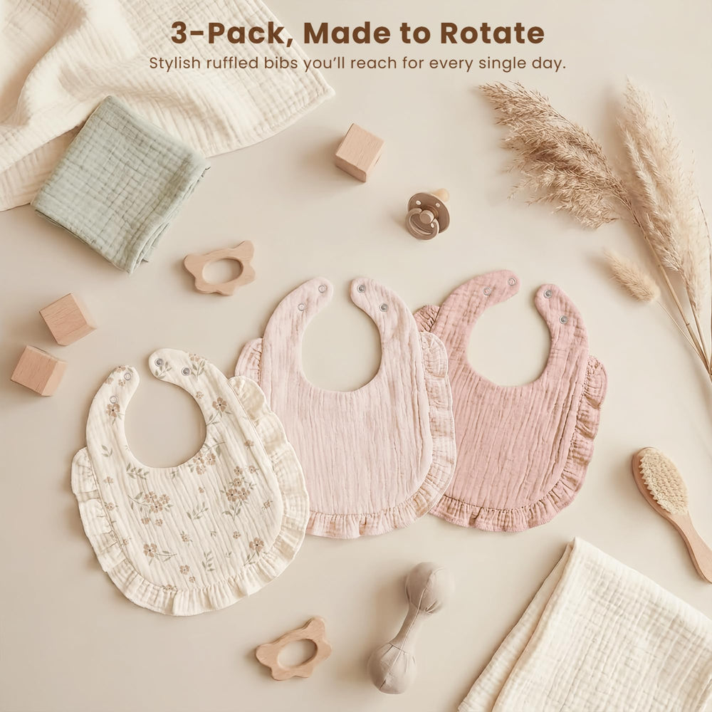 Three bib pack by Konssy suitable as a gift set