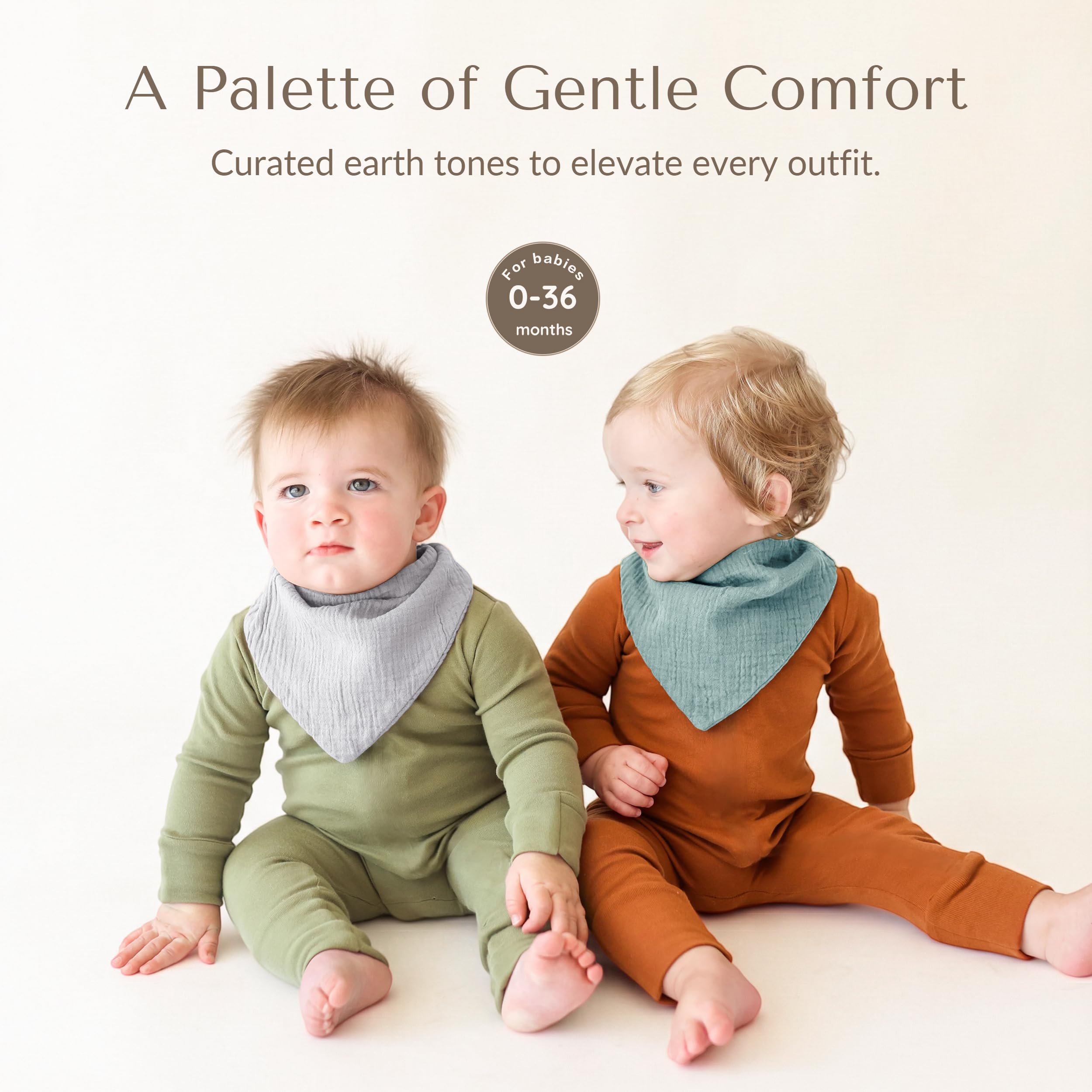 Konssy Muslin Baby Bibs with soft texture, gentle on skin and absorbent.