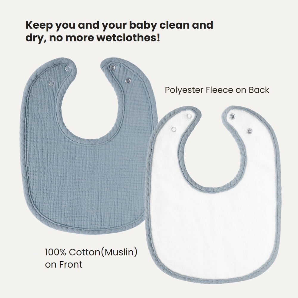 Konssy bibs in unisex colors for teething drool management.