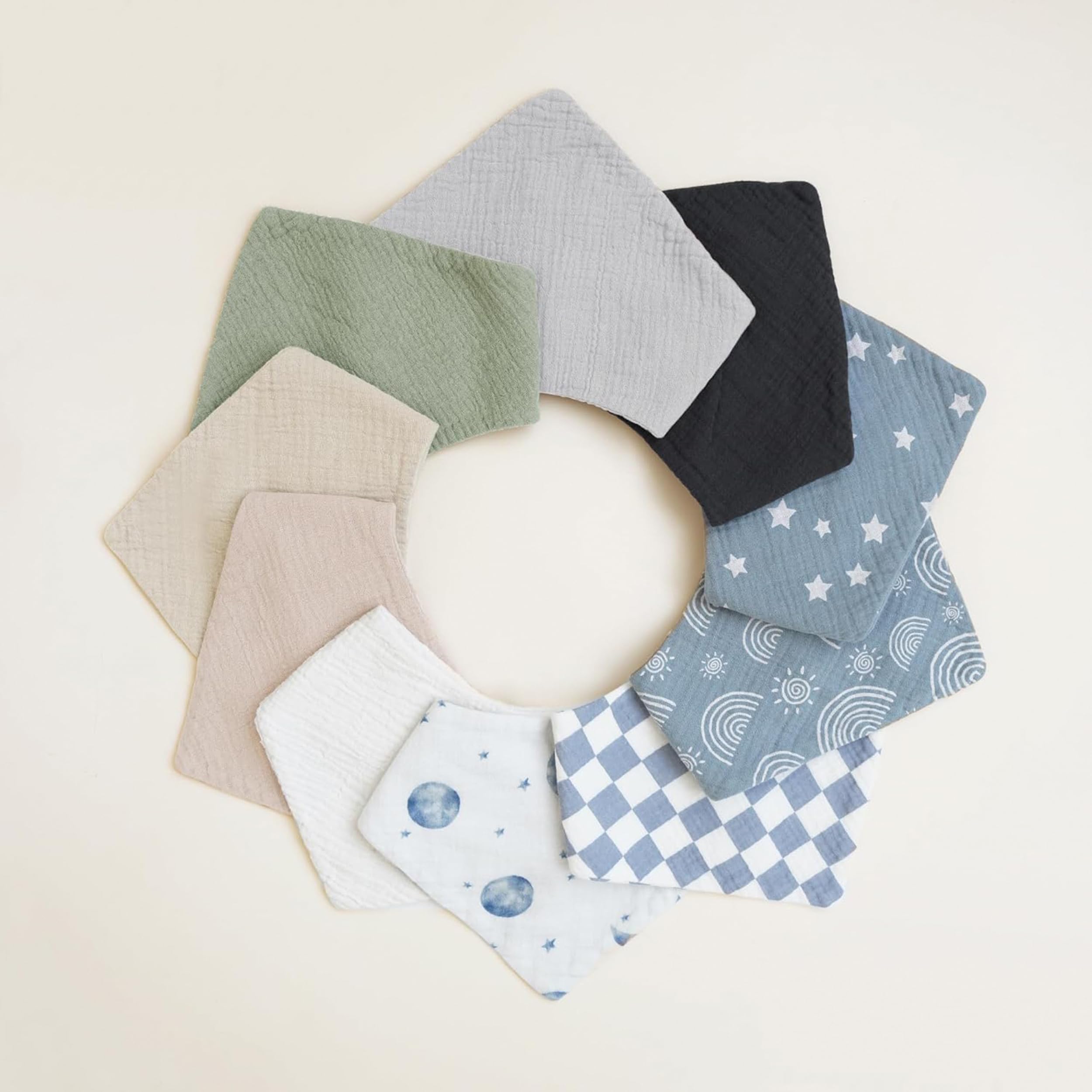 Teething and drool relief with Konssy bibs, designed for multi-use comfort.
