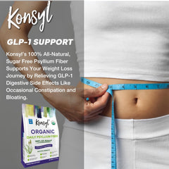 Konsyl psyllium husk powder pour into glass to support steady fullness.