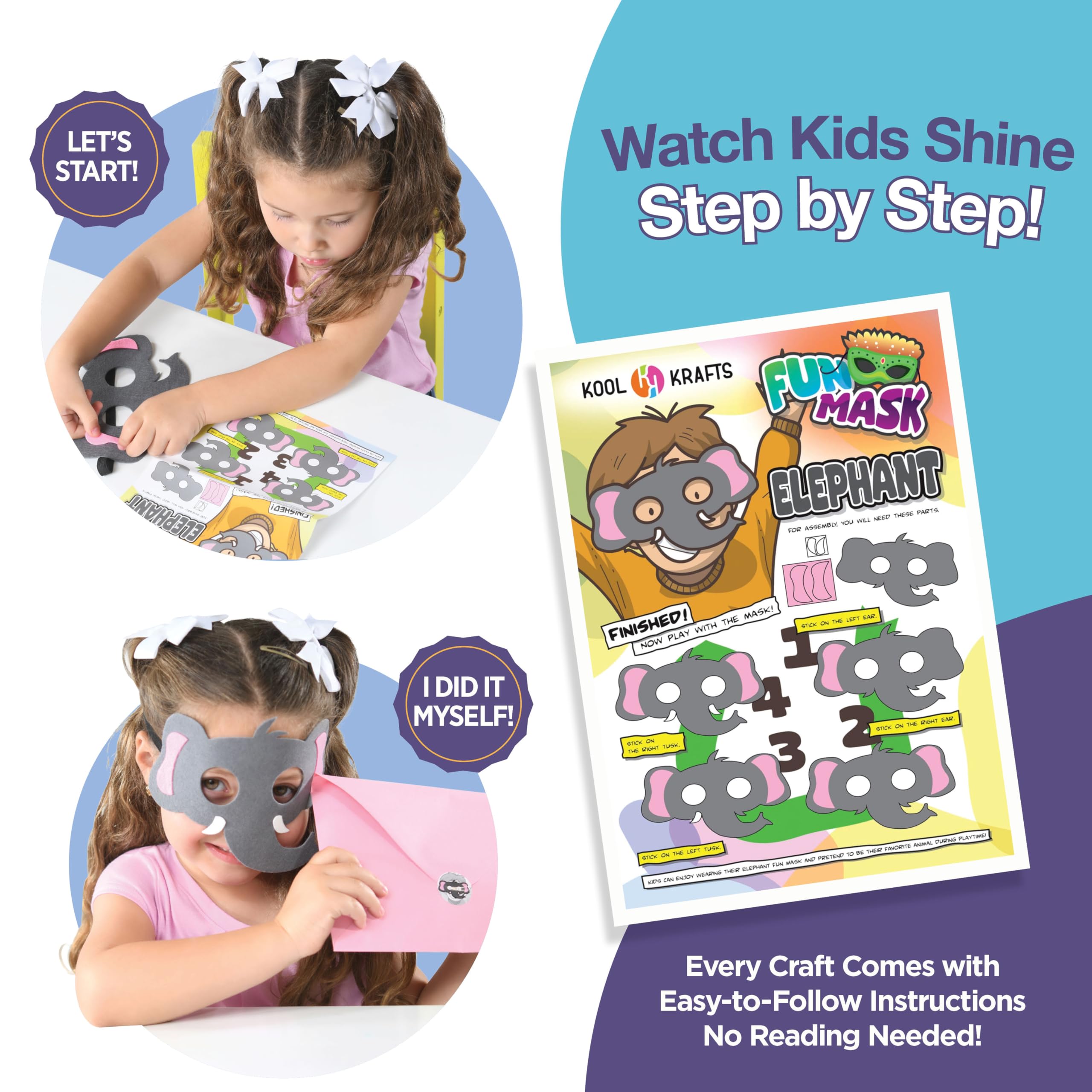 KOOL KRAFTS step-by-step guide supports independent crafting sessions.