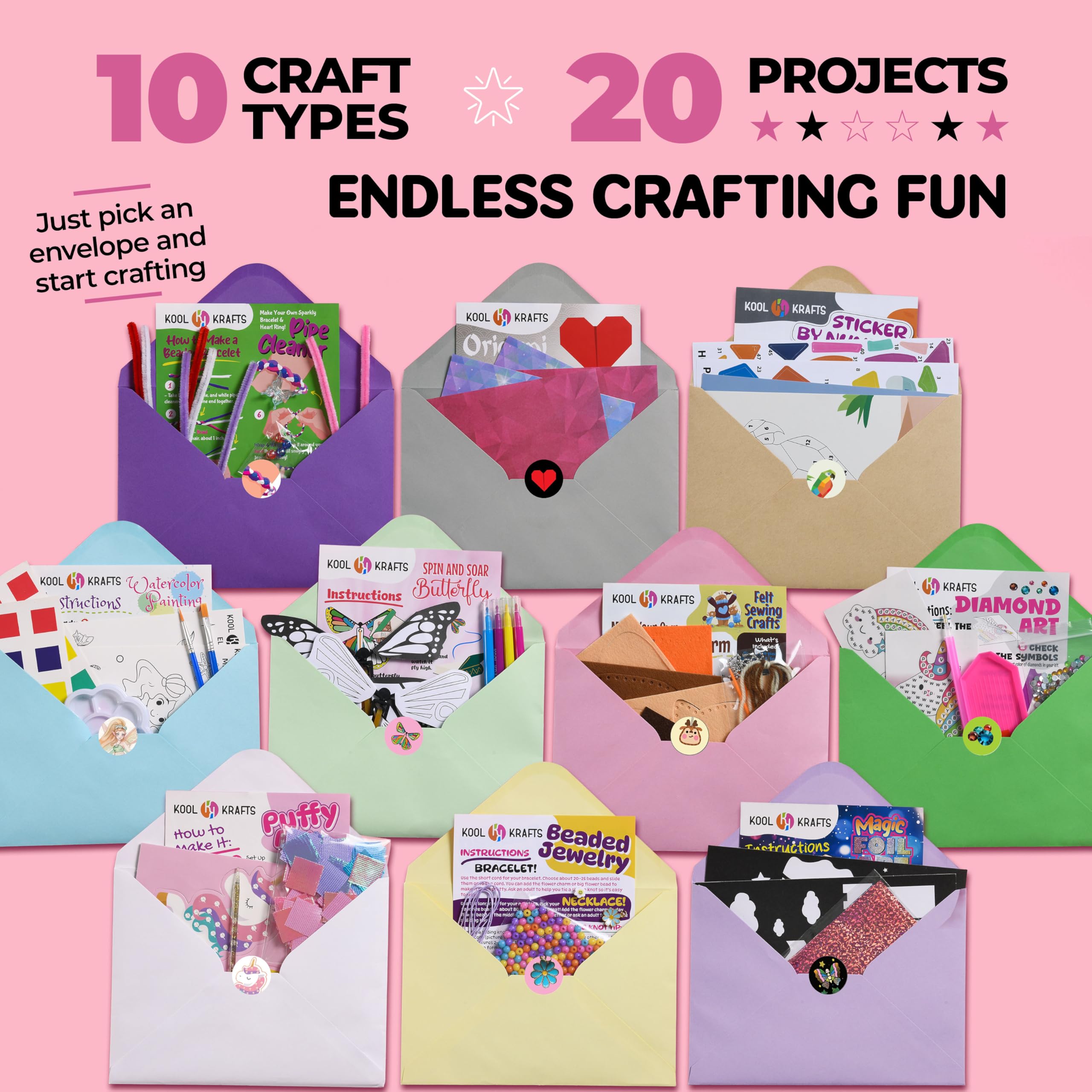 KOOL KRAFTS Surprise Craft Box Beaded Jewelry project supports patience
