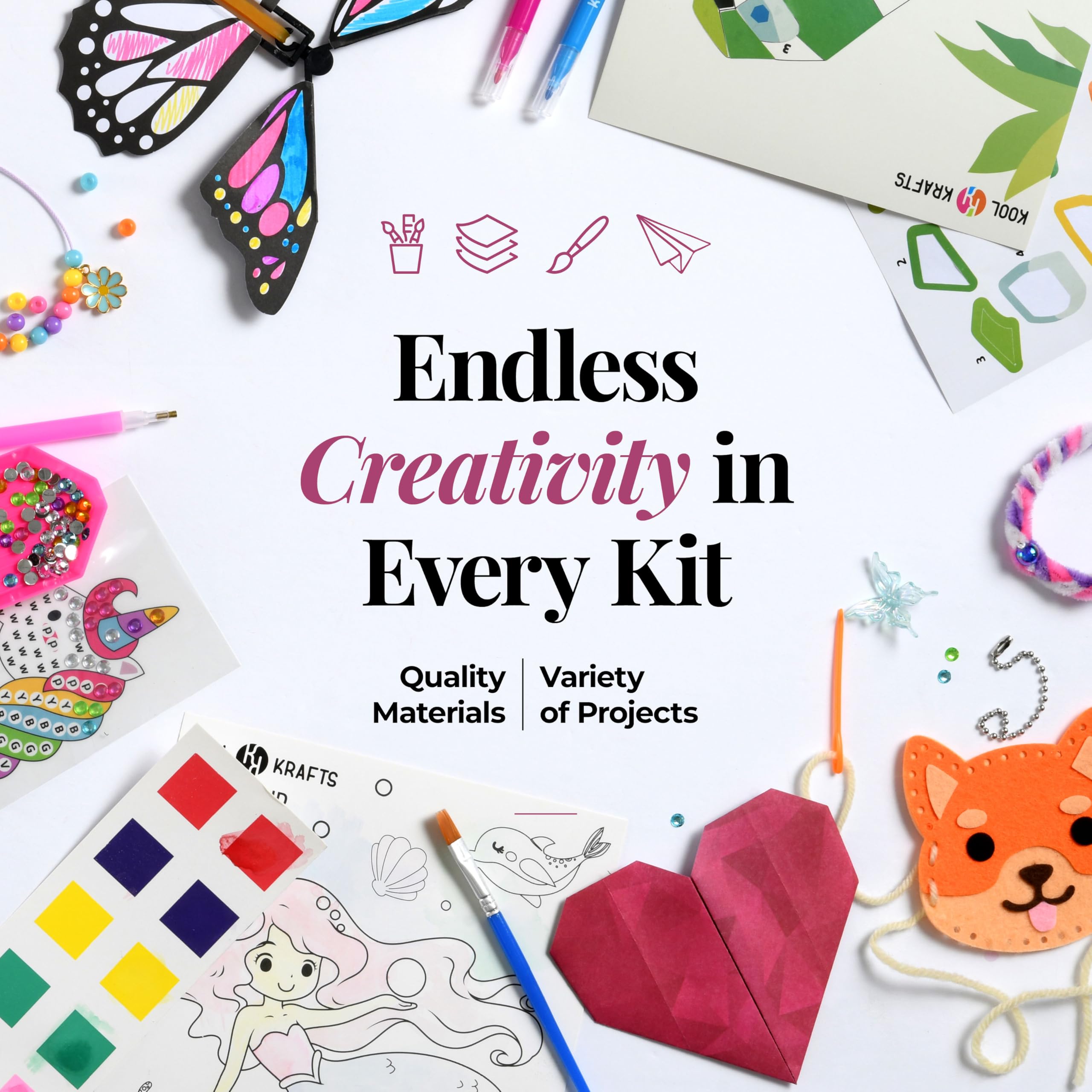 KOOL KRAFTS Surprise Craft Box Sewing Charms project encourages focus