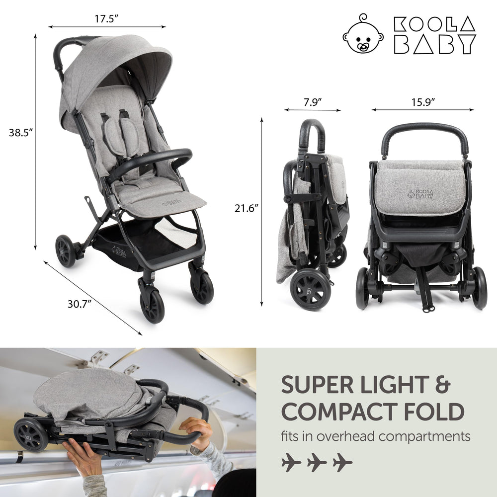 Koolababy folded stroller with carry handle for easy transport.
