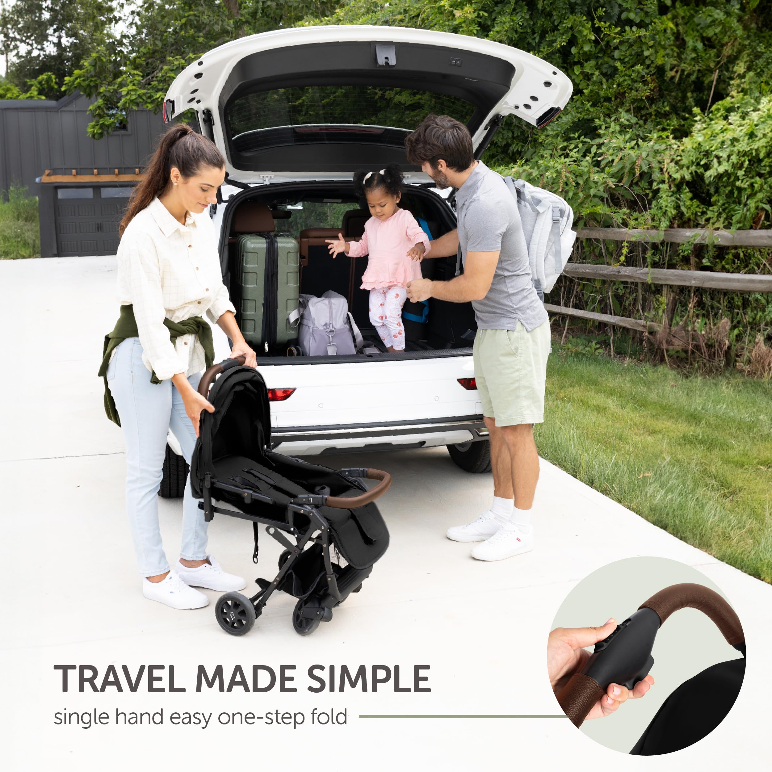 KOOLABABY stroller with accessible storage basket for essentials during outings.