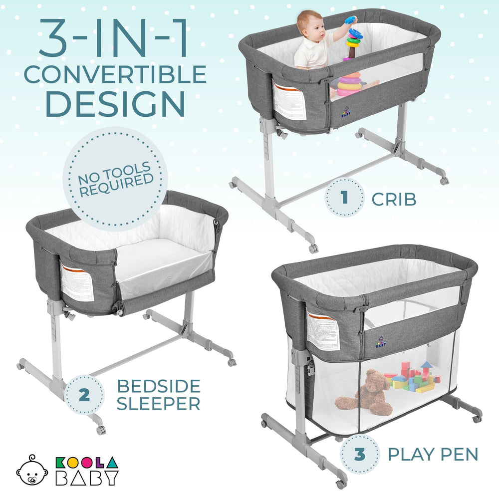 KoolerThings bedside sleeper grey, quick bedside conversion for easy night-time care.