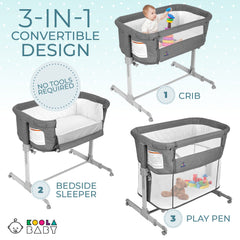 KoolerThings bedside sleeper grey, quick bedside conversion for easy night-time care.
