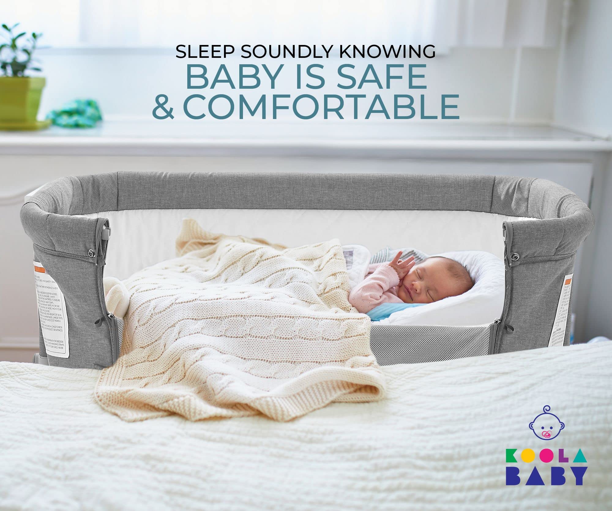 KoolerThings playpen area grey, safe awake-time play space.