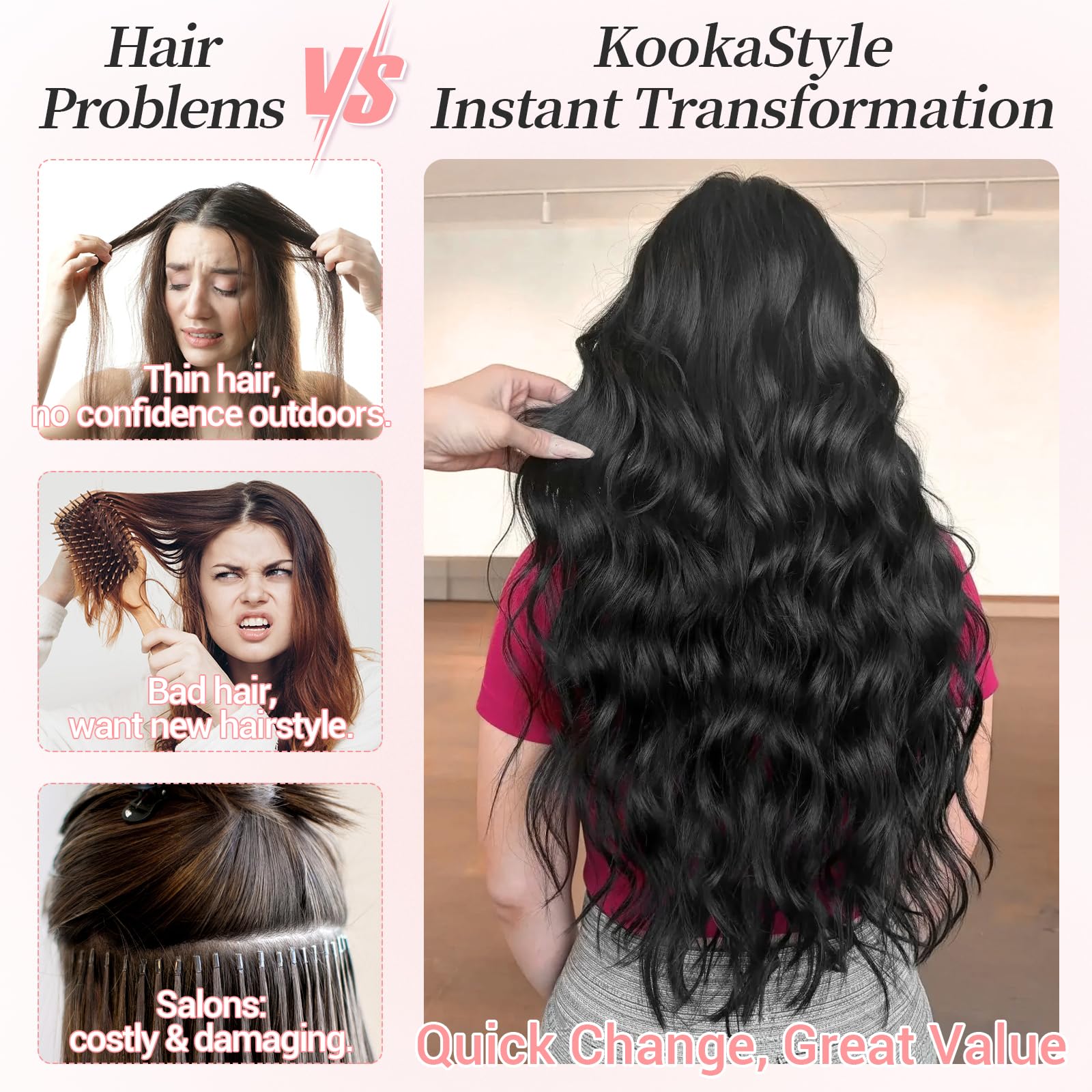 KoookaStyle natural black shade matches many hairstyles