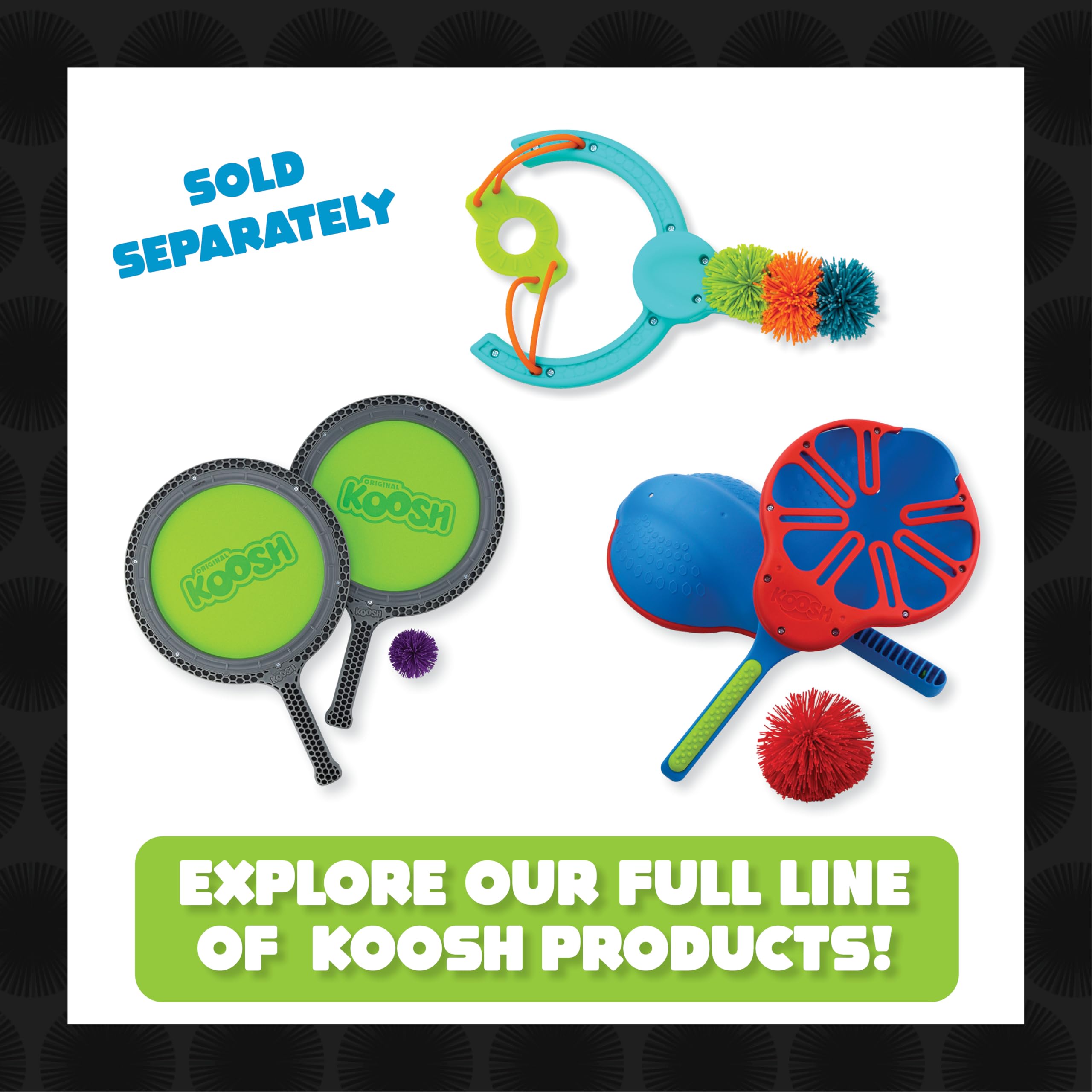 Koosh ball indoor-outdoor use 3-inch supports flexible play.