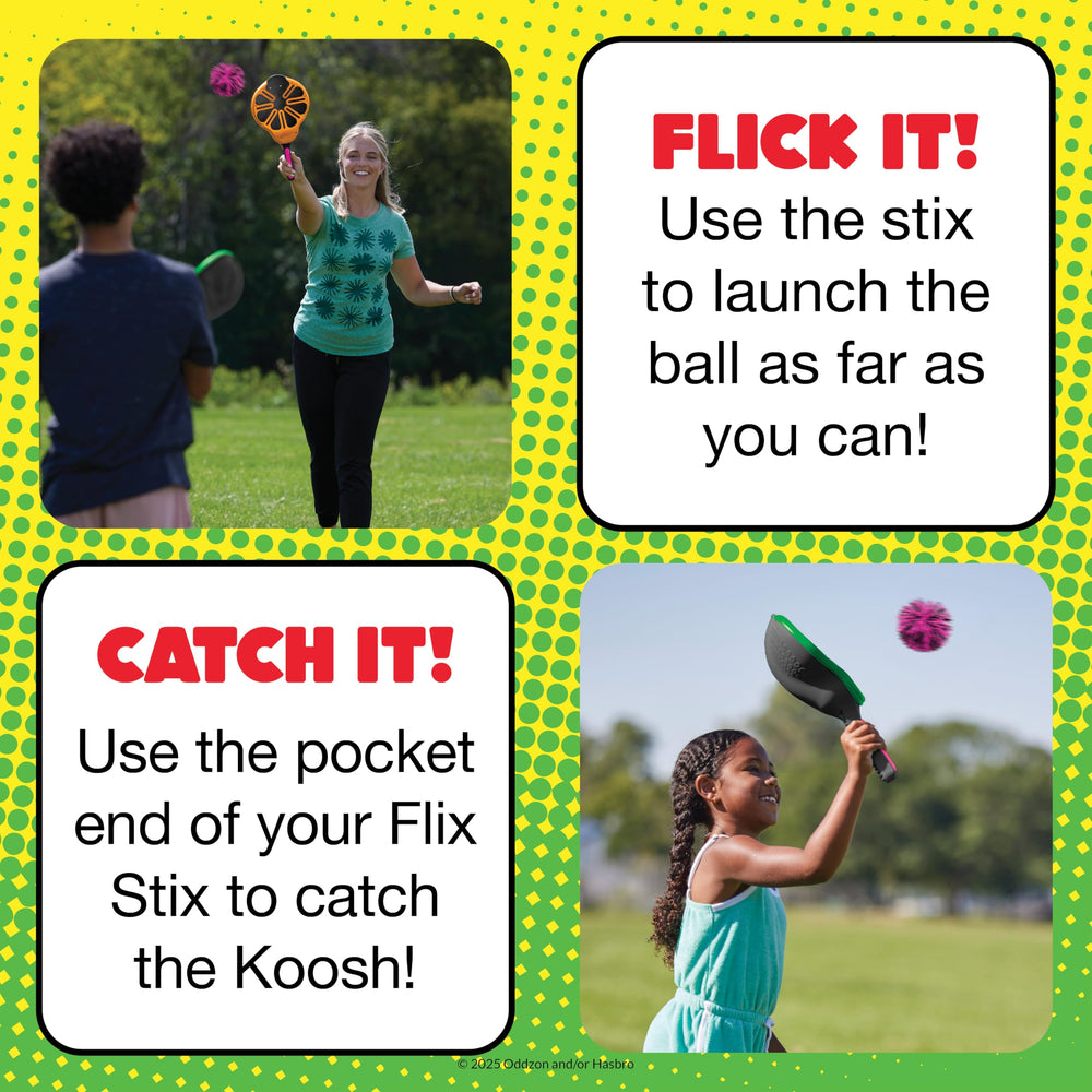 Koosh Flix Stix outdoor play enables versatile use at park, yard, or porch.