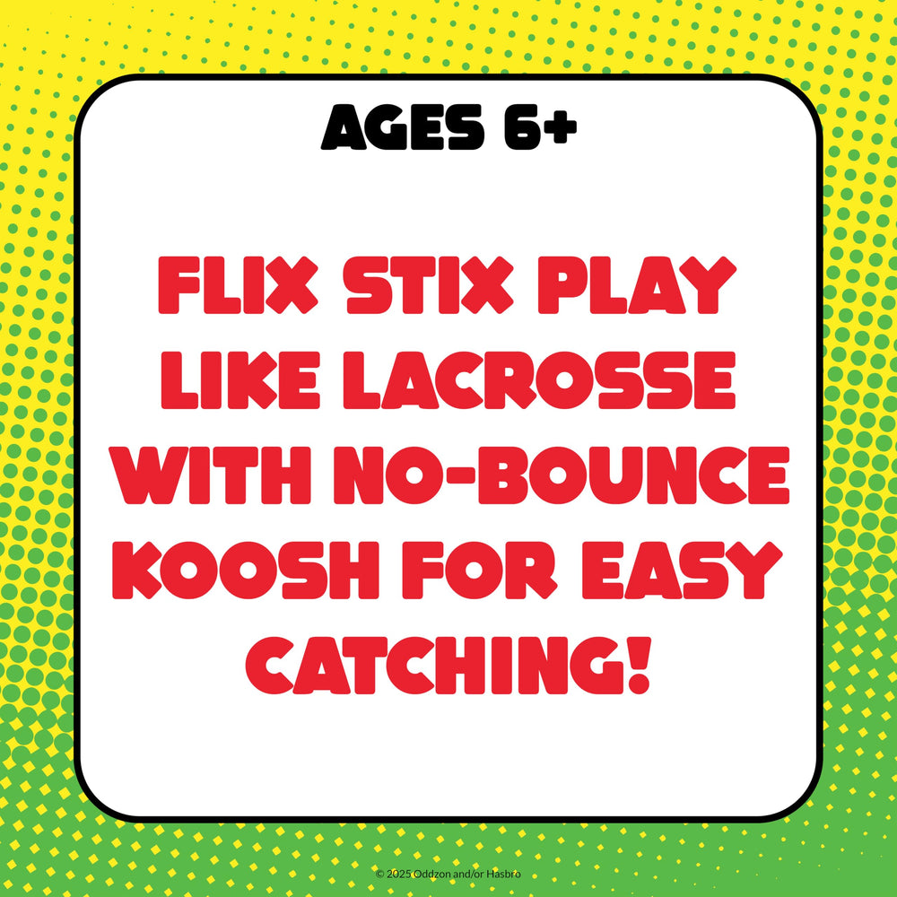 Koosh Flix Stix passing pair highlights cooperative play and friendly competition.