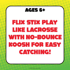 Koosh Flix Stix passing pair highlights cooperative play and friendly competition.