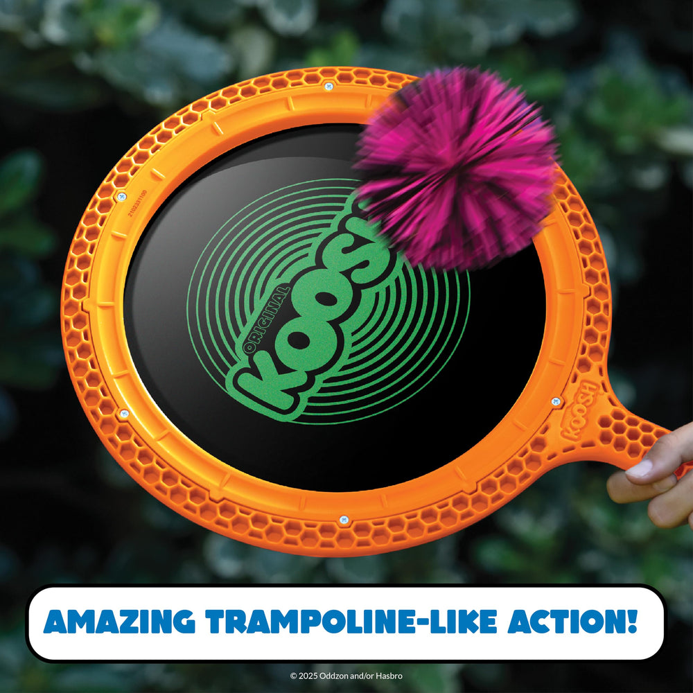 Koosh Paddle Playset supports solo skill-building and friendly competition.