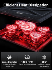 Kootek big 4.72-inch fan with red LED provides strong airflow and visibility.