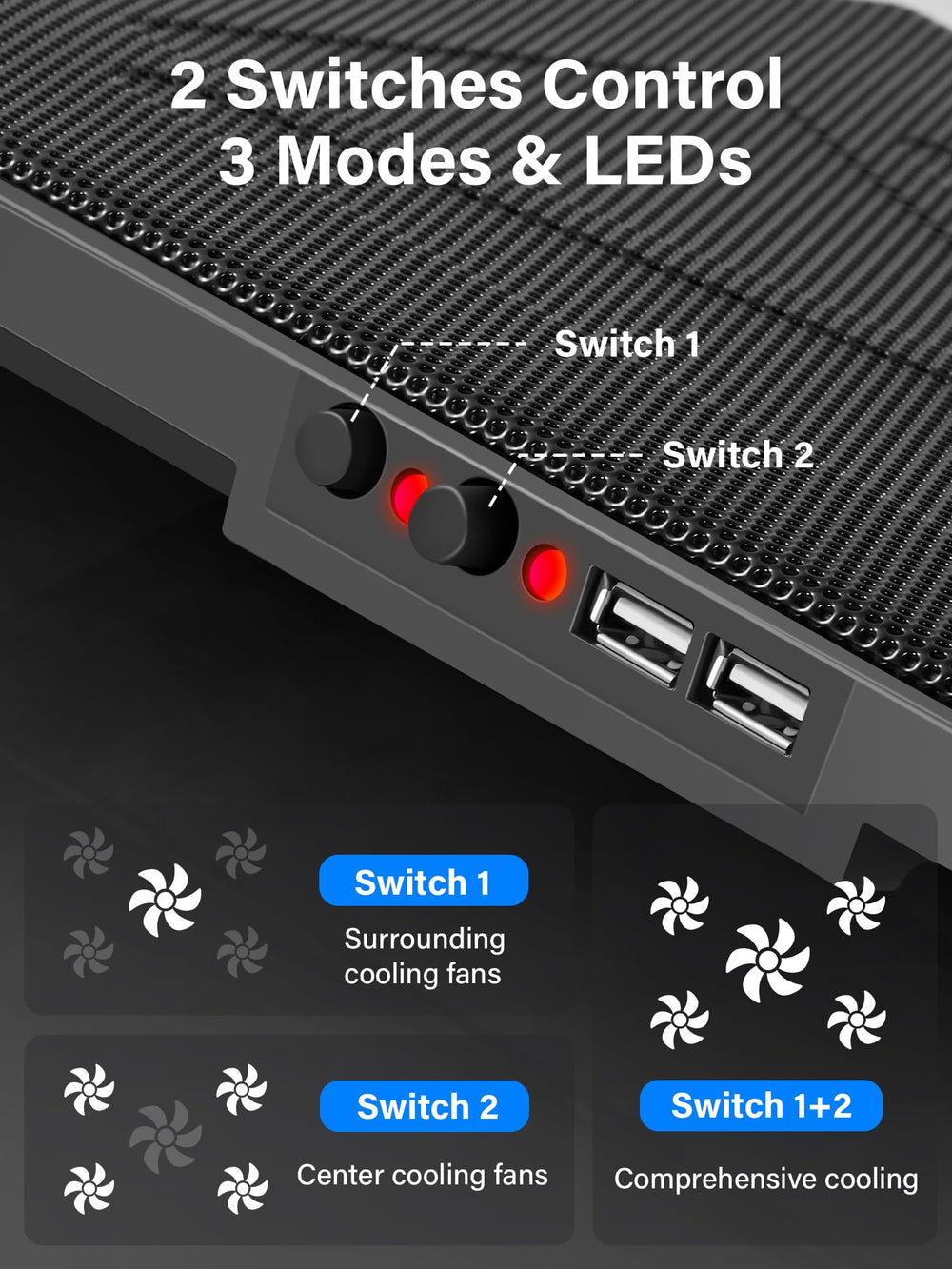 Kootek built-in dual USB hub expands connectivity while keeping your laptop cool.